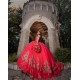 Girls Red Quince Dress Sweetheart Neck Sweet 16 Dresses