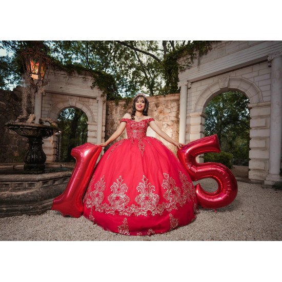 Girls Red Quince Dress Sweetheart Neck Sweet 16 Dresses