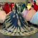 Gold and Royal Blue Quinceanera Dresses With Long Sleeves