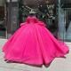 Hot Pink Quince Dress Off Shoulder Vestidos De 15 Anos With Bow