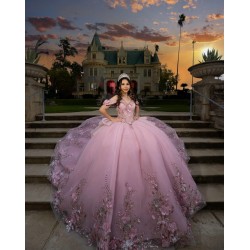 Instagram Dresses Lilac Quince Dress Off Shoulder Vestidos De XV Anos With 3D Flowers