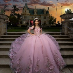 Instagram Dresses Lilac Quince Dress Off Shoulder Vestidos De XV Anos With 3D Flowers