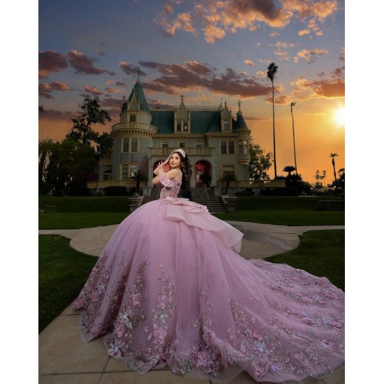 Instagram Dresses Lilac Quince Dress Off Shoulder Vestidos De XV Anos With 3D Flowers