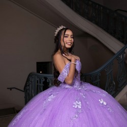 Instagram Gowns Lilac Quince Dress Girl Off Shoulder Vestidos De 15 Anos