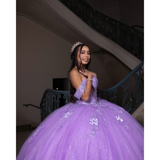 Instagram Gowns Lilac Quince Dress Girl Off Shoulder Vestidos De 15 Anos