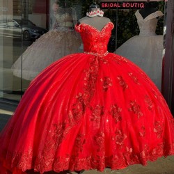 Lace Appliqied Off The Shoulder Detachable Quinceanera Dresses