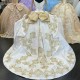 Layered Gold and White Quince Dress Charro Quinceanera Dresses