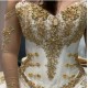 Layered Gold and White Quince Dress Charro Quinceanera Dresses