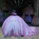 Lilac Quince Dresses Metallic Sequin 15 Dress Sweetheart Neck Ball Gown