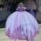 Lilac Quince Dresses Metallic Sequin 15 Dress Sweetheart Neck Ball Gown