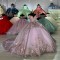 Lilac Quinceanera Dress Off Shoulder 3D Floral Appliques 15 Dresses