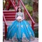 Long Sleeve Aqua Quinceanera Dress Scoop Neck 15 Dresses