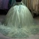 Long Sleeve Ball Gown Sage Green Quinceanera Dress