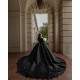 Long Sleeve Black Quinceanera Dresses Lace Appliques Square Collar 15 Dress