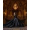 Long Sleeve Black Quinceanera Dresses Lace Appliques Square Collar 15 Dress