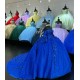 Long Sleeve Blue Quinceanera Dresses Sweetheart Neck 15 Dress