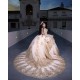 Long Sleeve Champagne Quince Dress V Neck Vestidos De 15 Anos