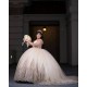 Long Sleeve Champagne Quinceanera Dress 2024 Dresses