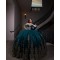 Long Sleeve Emerald Green Quince Dress Girls Vestidos De 15 Anos