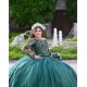 Long Sleeve Emerald Green Quinceanera Dress Metallic Sequin 15 Dresses