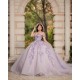 Long Sleeve Lilac Quinceanera Dress 2024 Ball Gown Princess Dresses