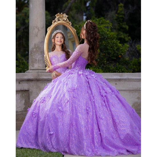 Long Sleeve Lilac Quinceanera Dress Sweet 15 Gowns Princess Dresses