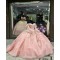 Long Sleeve Pink 15 Dresses Leaf Ball Gown Sweetheart Neck Dress With Bow