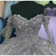 Long Sleeve Pink Purple Quinceanera Dresses Sweetheart Neck 15 Dress