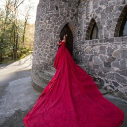 Long Sleeve Red Quince Dress V Neck 15 Dresses