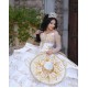 Long Sleeve Tiered Champagne Quince Dresses Pearl Sequin V Neck 15 Dress