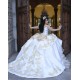 Long Sleeve Tiered Champagne Quince Dresses Pearl Sequin V Neck 15 Dress