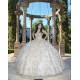 Metallic Sequin Off Shoulder Champagne Quince Dresses Sweetheart Neck 15 Dress