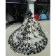 Of The Shoulder Black Quinceanera Dress Sweetheart Neck Ball Gown