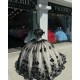 Of The Shoulder Black Quinceanera Dress Sweetheart Neck Ball Gown