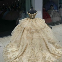 Of The Shoulder Champagne Quinceanera Dress 15 Dresses