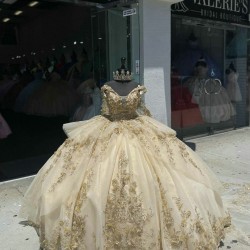 Of The Shoulder Champagne Quinceanera Dress 15 Dresses