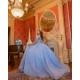 Off Shoulder 15 Anos Sky Blue Quince Dress Sweetheart Neck Sweet 15 Gowns