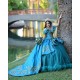 Off Shoulder Aqua Quince Dresses Lace Appliques V Neck 15 Dress