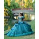 Off Shoulder Aqua Quince Dresses Lace Appliques V Neck 15 Dress