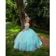 Off Shoulder Aqua Quince Dresses Sweetheart Neck 15 Dress