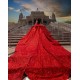 Off Shoulder Birthday Party Gowns Red Quince Dress With Bow