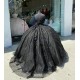 Off Shoulder Black Quinceanera Dress Sweetheart Beading 15 Dresses