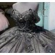 Off Shoulder Black Quinceanera Dress Sweetheart Beading 15 Dresses