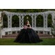 Off Shoulder Black Quinceanera Dresses Sweetheart Neck Lace Appliques 15 Dress