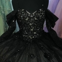 Off Shoulder Black Quinceanera Dresses Sweetheart Neckline 15 Dress