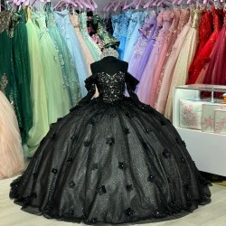 Off Shoulder Black Quinceanera Dresses Sweetheart Neckline 15 Dress