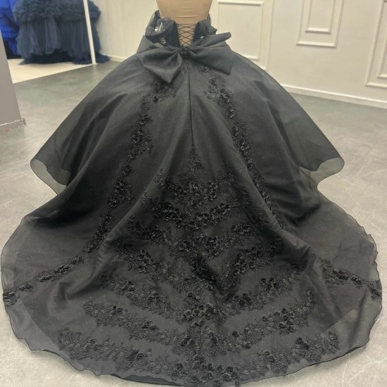 Off Shoulder Black Quinceanrea Dress XV Dress Sweet Vestidos De 15 Anos