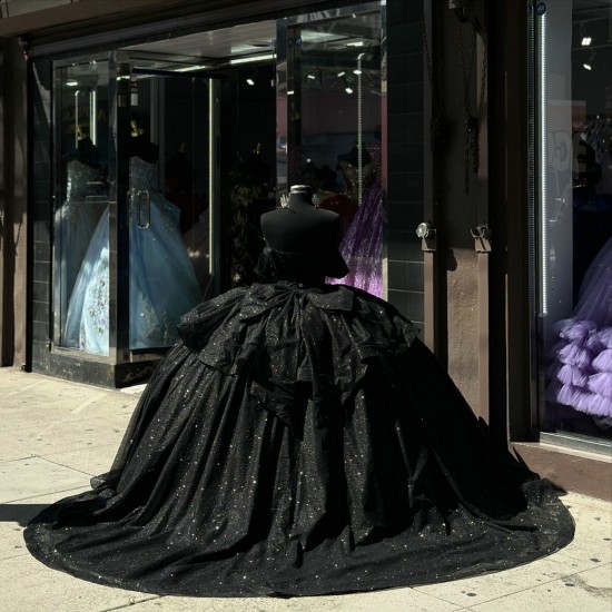 Off Shoulder Black Vestidos De 15 Anos Sweet 15 Gowns Quinceanera Dress