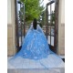 Off Shoulder Blue Quinceanera Dress Sweetheart Neck 15 Dresses