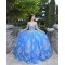 Off Shoulder Blue Quinceanera Dress Sweetheart Neck 15 Dresses